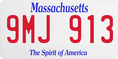 MA license plate 9MJ913