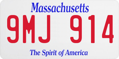 MA license plate 9MJ914