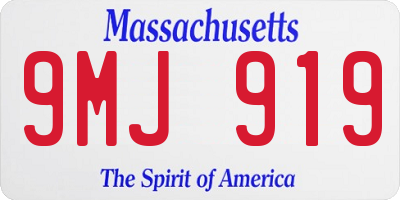 MA license plate 9MJ919