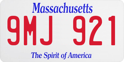 MA license plate 9MJ921