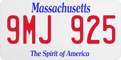 MA license plate 9MJ925