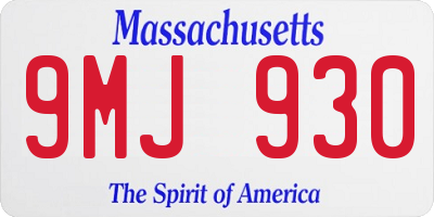MA license plate 9MJ930