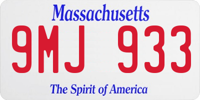 MA license plate 9MJ933