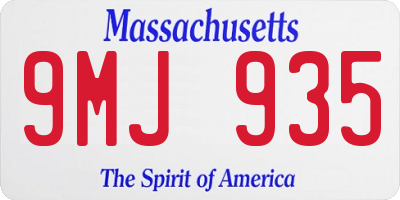 MA license plate 9MJ935