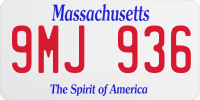 MA license plate 9MJ936