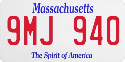 MA license plate 9MJ940