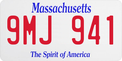 MA license plate 9MJ941