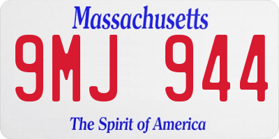 MA license plate 9MJ944
