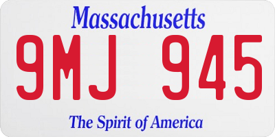 MA license plate 9MJ945