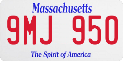 MA license plate 9MJ950
