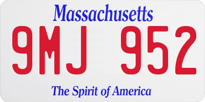 MA license plate 9MJ952