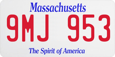 MA license plate 9MJ953