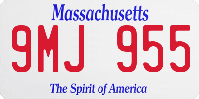 MA license plate 9MJ955