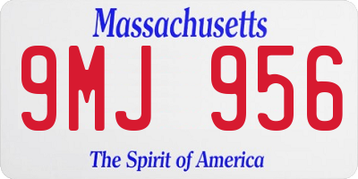 MA license plate 9MJ956