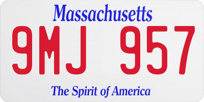 MA license plate 9MJ957