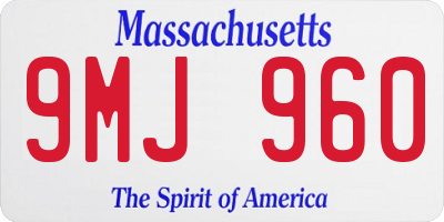 MA license plate 9MJ960