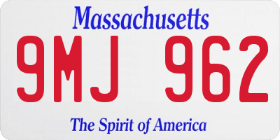 MA license plate 9MJ962
