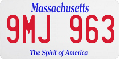 MA license plate 9MJ963