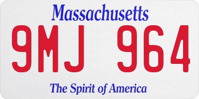 MA license plate 9MJ964