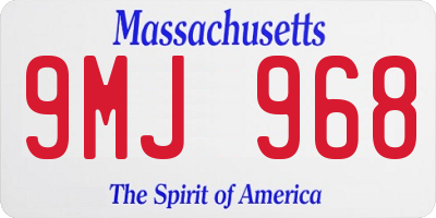 MA license plate 9MJ968