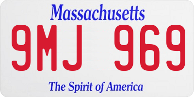 MA license plate 9MJ969
