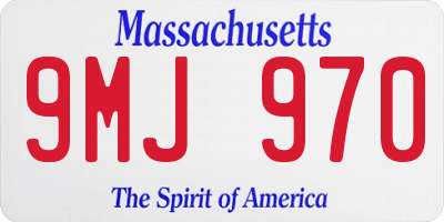 MA license plate 9MJ970