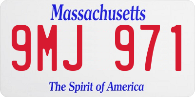 MA license plate 9MJ971