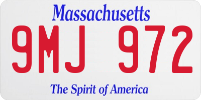 MA license plate 9MJ972