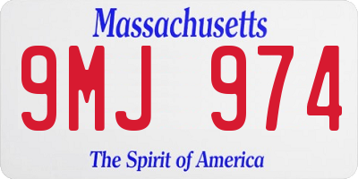 MA license plate 9MJ974