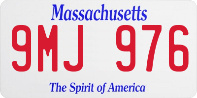 MA license plate 9MJ976