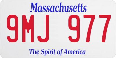 MA license plate 9MJ977