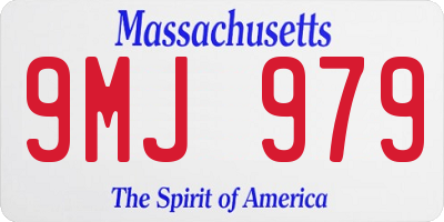 MA license plate 9MJ979