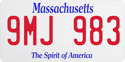 MA license plate 9MJ983