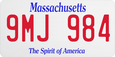 MA license plate 9MJ984