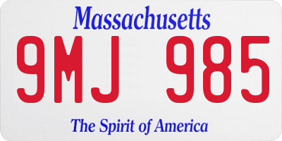 MA license plate 9MJ985