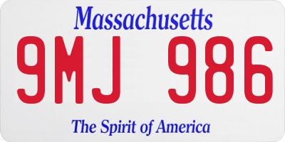 MA license plate 9MJ986