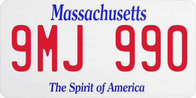 MA license plate 9MJ990