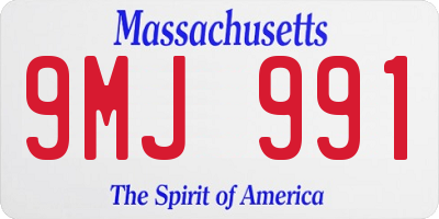 MA license plate 9MJ991