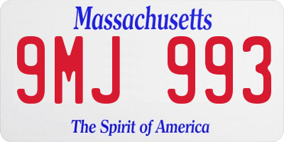 MA license plate 9MJ993