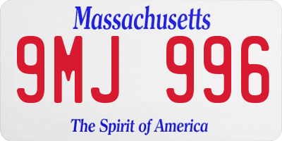 MA license plate 9MJ996