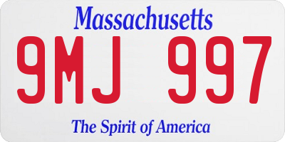 MA license plate 9MJ997