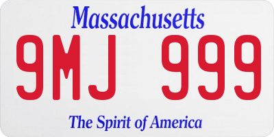 MA license plate 9MJ999