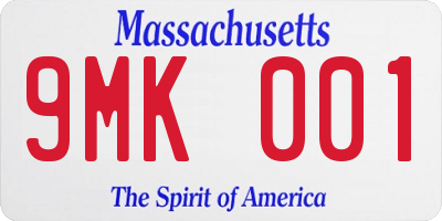 MA license plate 9MK001