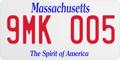 MA license plate 9MK005