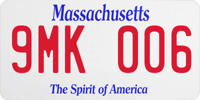MA license plate 9MK006