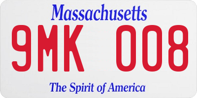 MA license plate 9MK008