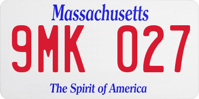 MA license plate 9MK027
