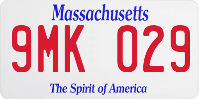 MA license plate 9MK029