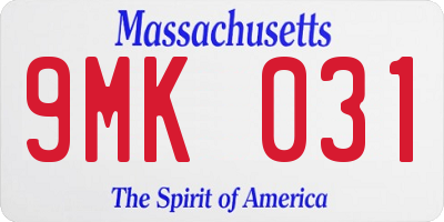 MA license plate 9MK031
