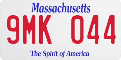 MA license plate 9MK044